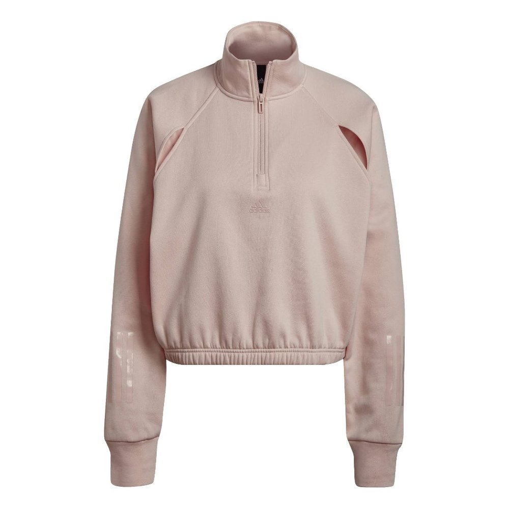 Sz L Adidas Hyperglam Fleece Sweater Front sleeve slits